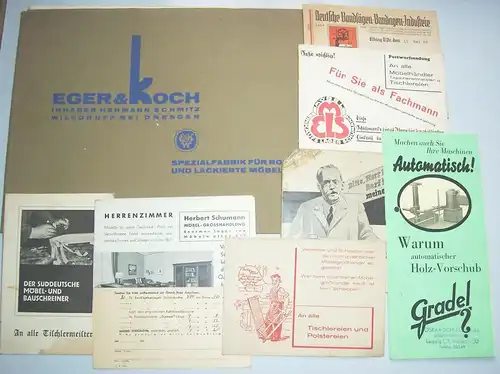 Konvolut Prospekte Reklame Blätter Drucksachen TISCHLER um 1935 !
