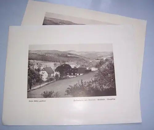 2 Drucke Falkenhain mit Ortsteil Waldidylle Ost Erzgebirge um 1930 