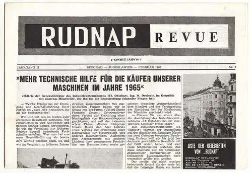 Rudnap Revue Beograd Jugoslawien 1965 Export - Import für DDR Bürger !