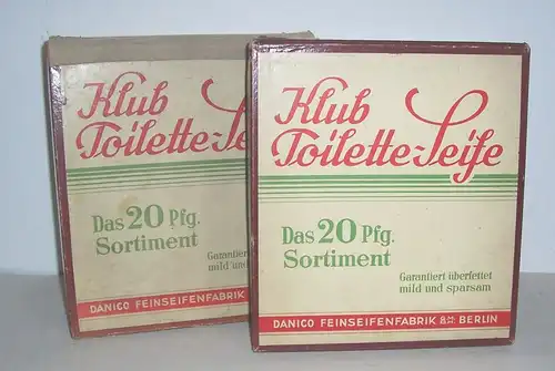 Klub Toilette Seife Pappschachtel 2 Stück Danico Feinseifenfabrik Berlin