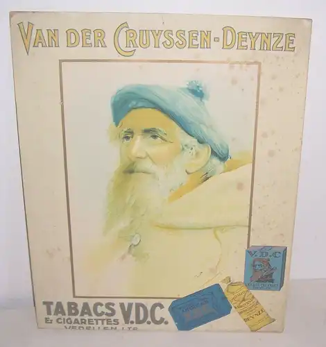 Alter Pappaufsteller Van der Cruyssen - Deynze Pfeifen Tabaks um 1930 !