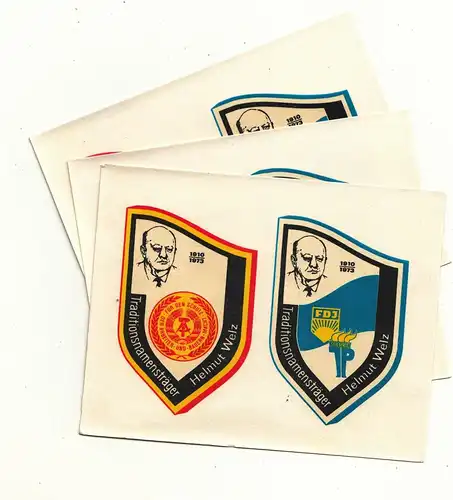 3 x DDR Abziehbild Schiebebild Helmut Welz Arbeiter & Bauernmacht FDJ * JP 1982