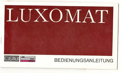 Bedienungsanleitung RFT Luxomat Fernsehgerät TV Fernseher DDR 1975 !