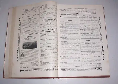 Deutscher Hotelführer mit Städtebildern und Wappen 1914 mit deutschen Gebieten