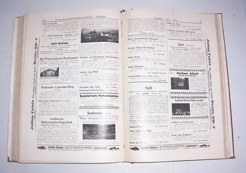 Deutscher Hotelführer mit Städtebildern und Wappen 1914 mit deutschen Gebieten