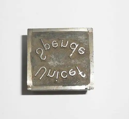 Alter Stempel Druckplatte " Unicef Spende " um 1950 !