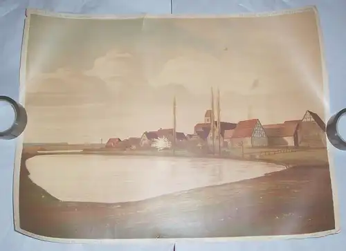 Künstlerischer Wandschmuck Otto Leiber Sonntagsstille Druck Schul Dekoration !