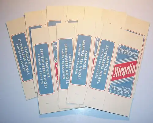 10 schöne Reklame Packungen Niegerlin Wäsche Reinigung Kamenz um 1950 !