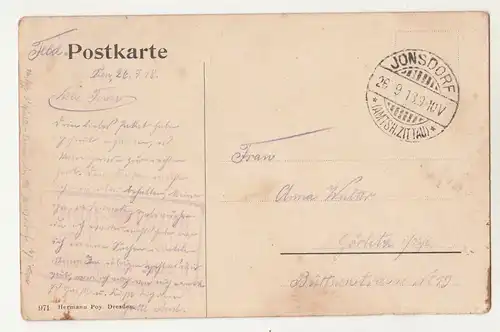 Ak Neu Jonsdorf 1918 Stempel Vereins Lazarett Rot Kreuz Erholungsheim (A2929