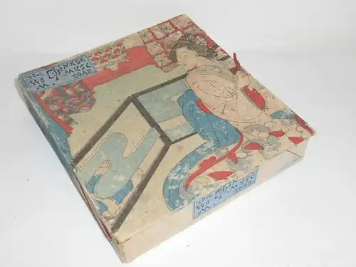 Alte China Pappdose Chinesische Seife Vintage Geisha Asiatika 1930er Old Box !