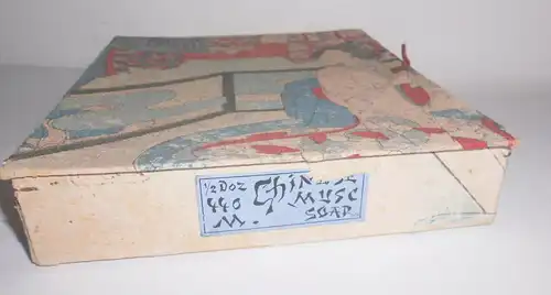 Alte China Pappdose Chinesische Seife Vintage Geisha Asiatika 1930er Old Box !