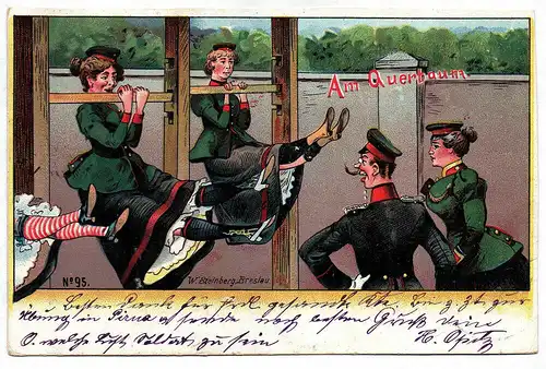 Motivkarte Am Querbaum Künstlerkarte Postkarte 1903