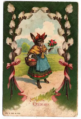 Motivkarte Fröhliche Ostern Osterhase 1905