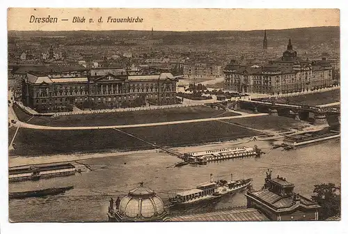 Ak Dresden Blick von der Frauenkirche Sachsen 1909