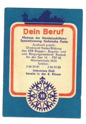 DDR Taschenkalender Matrose der Handelsschiffahrt Technische Flotte 1987 1988