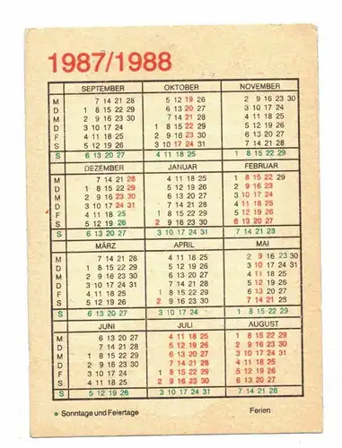 DDR Taschenkalender Matrose der Handelsschiffahrt Technische Flotte 1987 1988