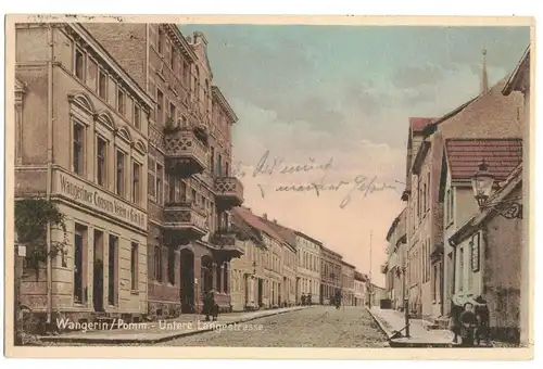 Ak Wangerin Pommern Untere Langestrasse Wegorzyno Polen 1926