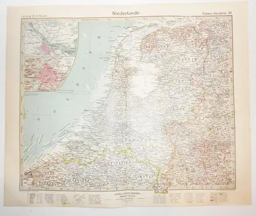 Landkarte Niederlande Holland Justus Perthes Gotha Stieler 1925 Druck Print !