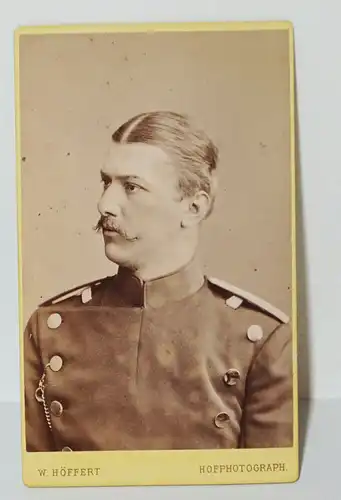 CdV Foto Soldat IR 102 Kavallerie 1880er Höffert Dresden 