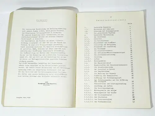 Heizkesselanlage V180 Beschreibung Bedienungsanweisung VEB Köthen 1968