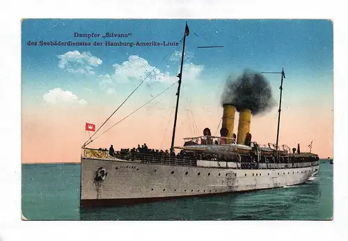 Ak Motivkarte Dampfer Silvana des Seebäderdienstes der Hamburg-Amerika Linie