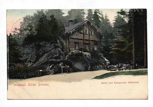 Ak Kuhstall Sächsische Schweiz Hotel und Restaurant Südseite 1908