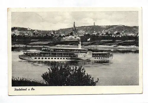 Ak Radebeul in Sachsen 1940 Schiff Fluss Elbe