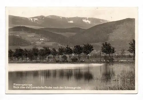 Ak Riesengebirge Blick über die Giersdorfer Teiche nach der Schneegrube 1927