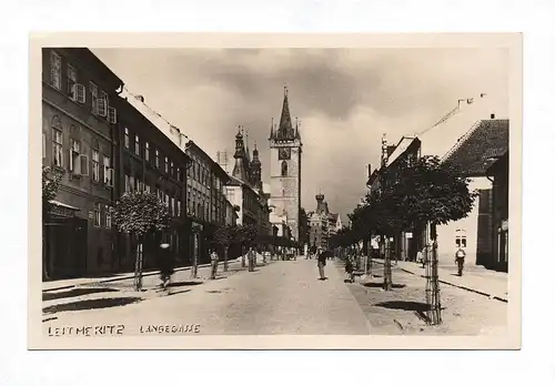Ak Leitmeritz Langegasse Litomerice Stadtkirche 1930 Tschechien