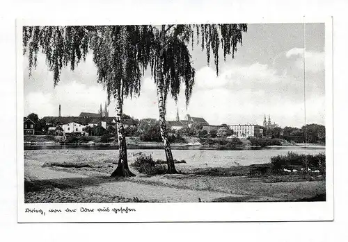 Ak Foto Brieg von der Oder aus gesehen Polen Brzeg