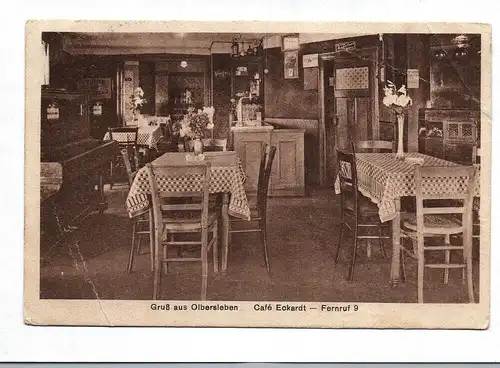 Ak Gruss aus Olbersleben Cafe Eckardt Thüringen
