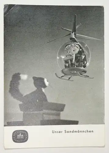 Ak Sandmann im Hubschrauber Garloff DDR Fernsehen 1968