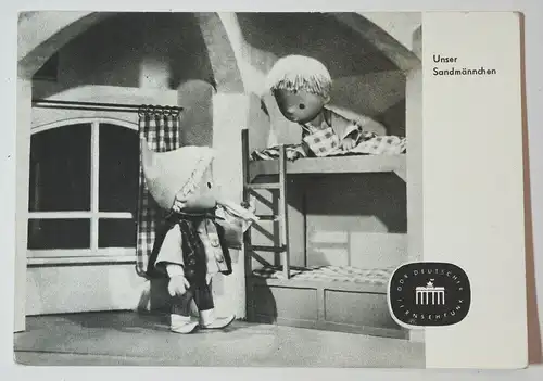 Ak Sandmann besucht Kind DDR Fernsehen 1964 Garloff 