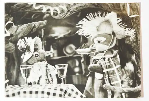 Ak Sandmann Frau Elster und Herr Fuchs Fasching DDR Fernsehen 1972