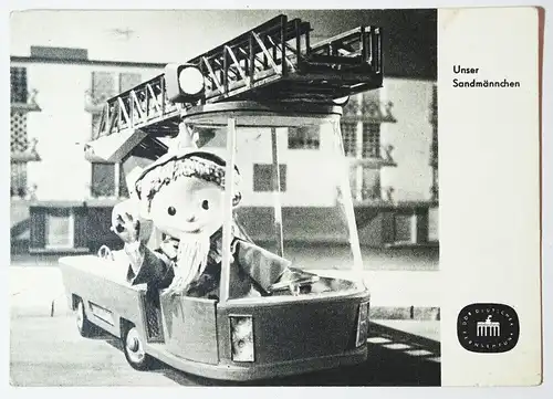 Ak Sandmann mit Feuerwehr Auto  DDR Fernsehen 1967 Garloff  