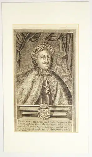 Kupferstich Kaiser Ferdinand III Portrait Krafft 1700er 1800er