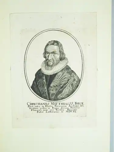 Kupferstich Christianus Matthias Theologe 1649