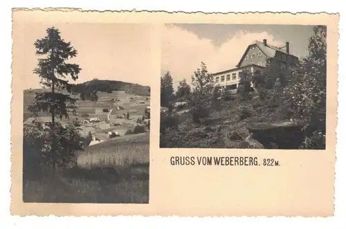 Foto Ak Gruss vom Weberberg Isergebirge Weberbergbaude Friedrichswalde 1930er