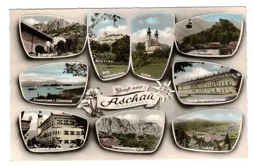 Ak Aschau im Chiemgau Mehrbild Ansichten Kreis Rosenheim 1960 