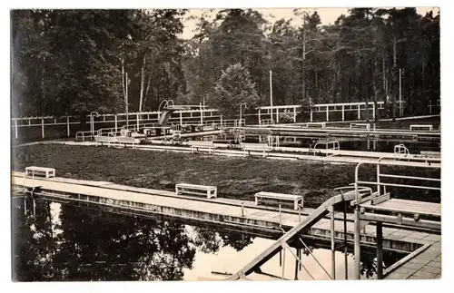 Foto Ak Niesky Oberlausitz Waldbad 1961