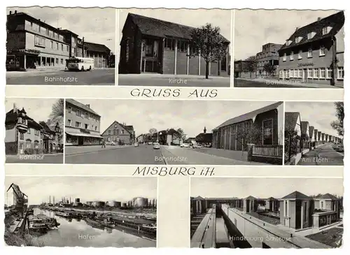 Ak Gruss aus Misburg Anderten Hannover Bahnhofstraße Hafen 1974