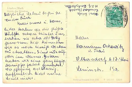 Ak Lindow Mark Straße des Friedens 1960 