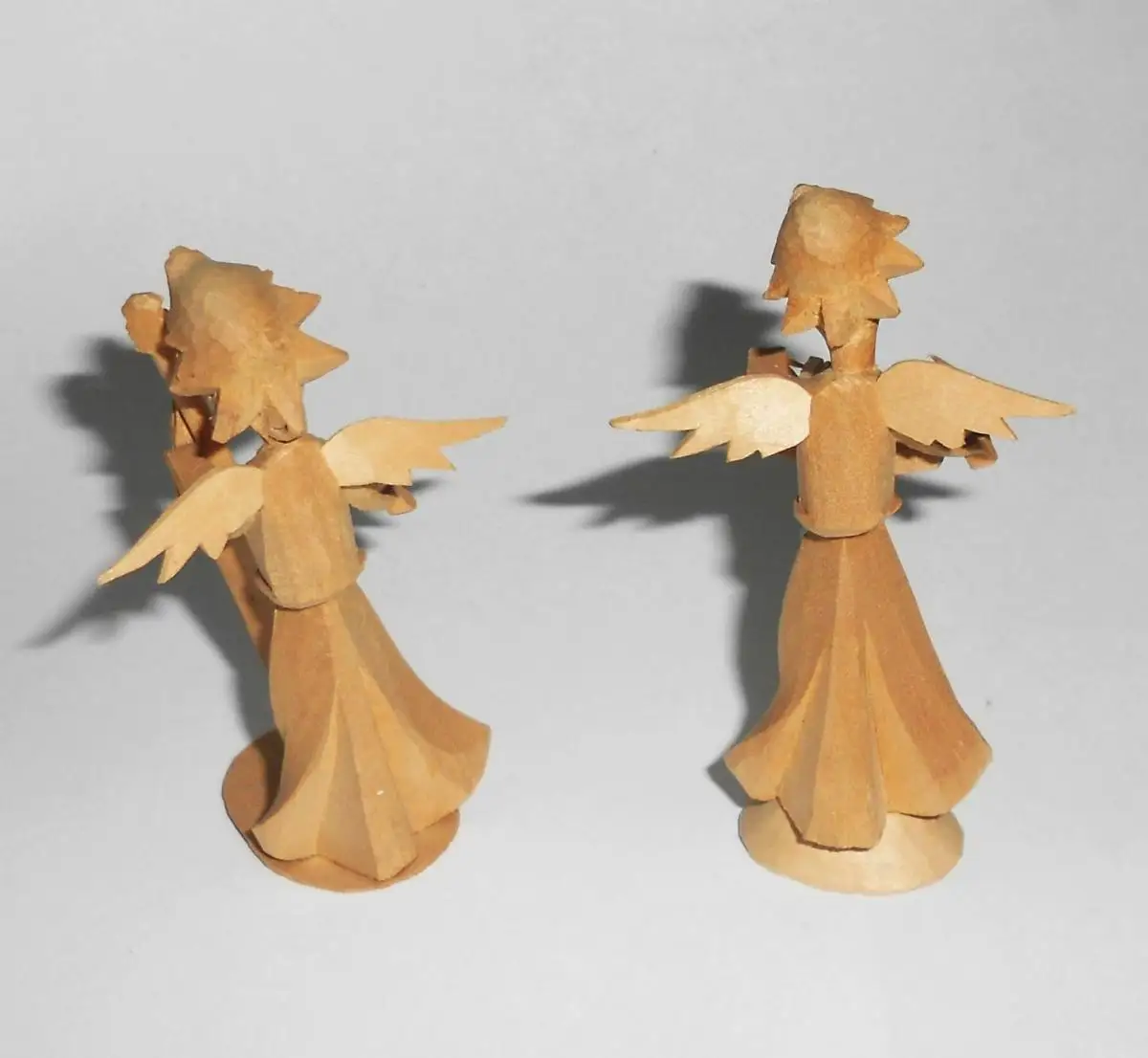 Geschnitzte Weihnachtsfiguren Engel Kapelle Musiker Lindenholz 1950er Weihnacht 6