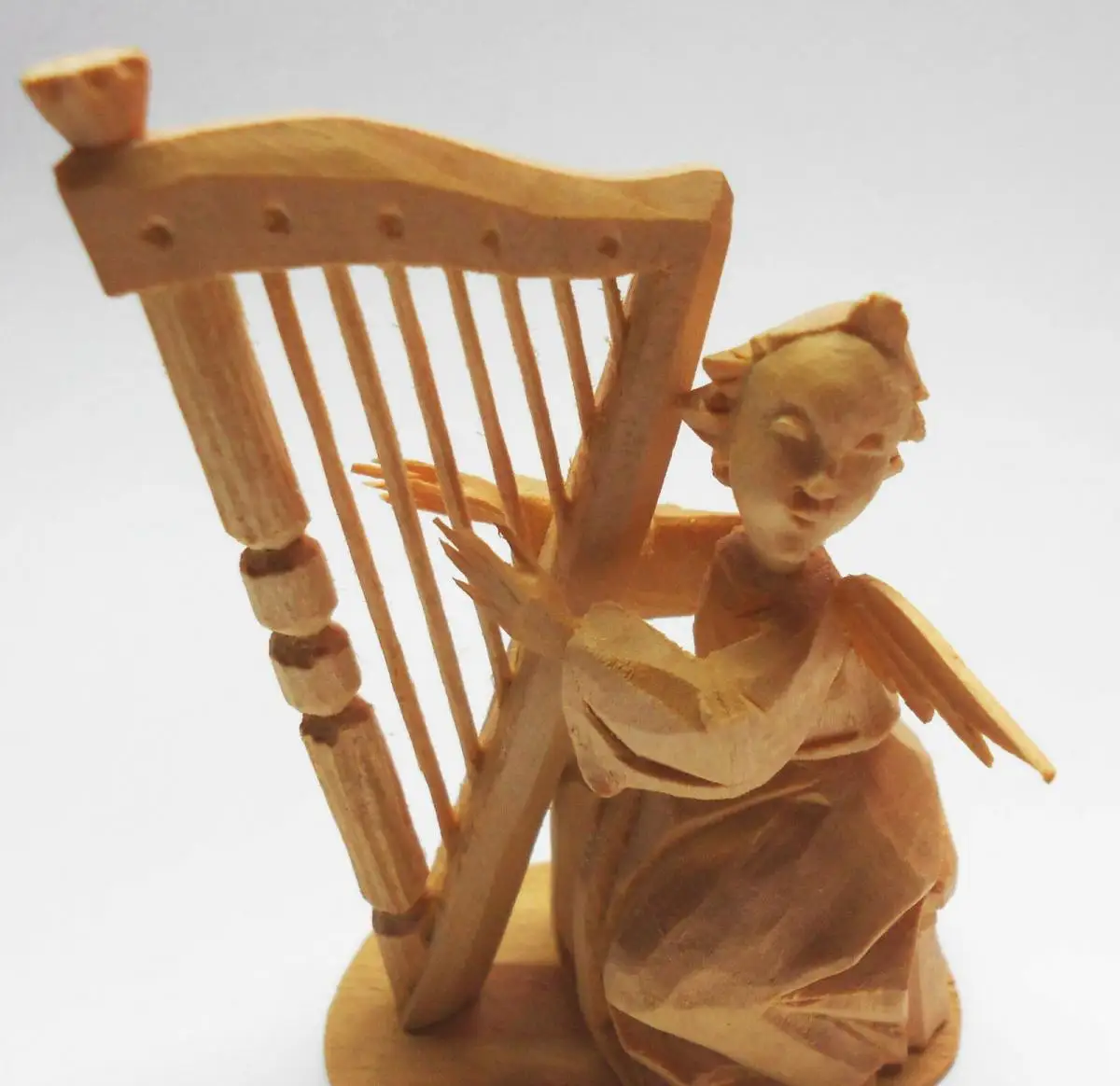 Geschnitzte Weihnachtsfiguren Engel Kapelle Musiker Lindenholz 1950er Weihnacht 9