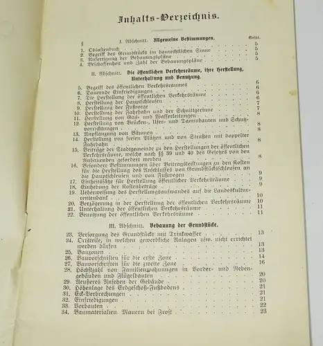 Zittau Hefte 1900 1908 Ortsbauordnung und Statut der Innung der Baumeister