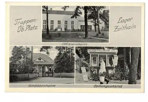 Ak Truppenübungsplatz Lager Zeithain Offiziersheim Soldatenheim Zeitungsstand 