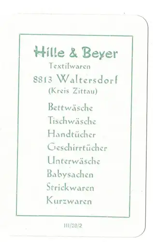 DDR Taschenkalender Hille und Beyer Textilwaren Waltersdorf Kreis Zittau 1968