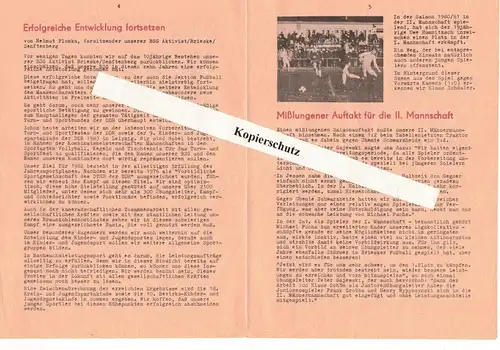 Fussball Programm 1982 BSG Robur Zittau gegen BSG Aktivist Brieske Senftenberg