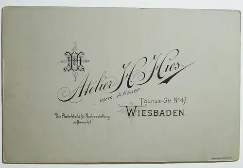 Kabinettfoto Reisegesellschaft Wiesbaden Taunus 1902