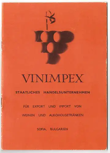 Vinimpex Export Import Wein Sofia Bulgarien DDR 1960er